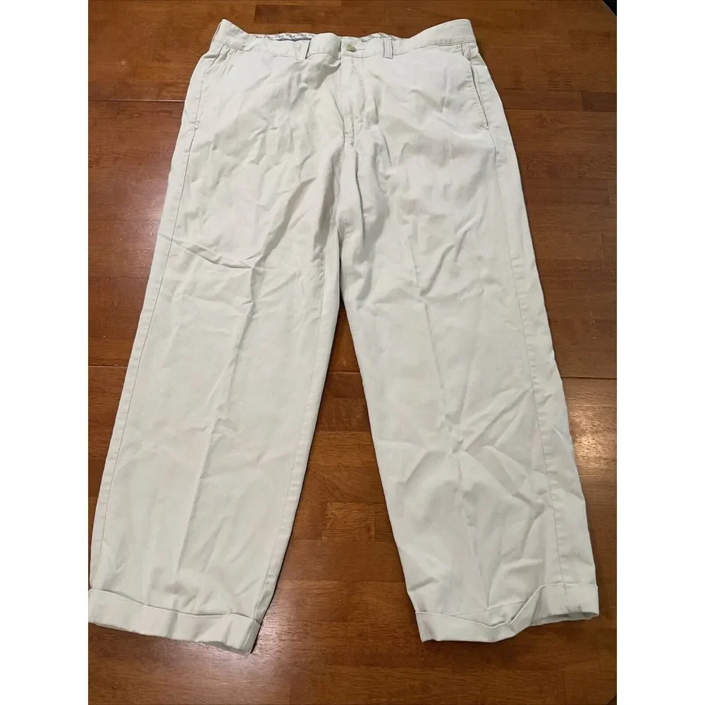 TOMMY BAHAMA MENS BEIGE TAN STRAIGHT COTTON LYOCELL SPANDEX BLEND PANTS SZ 36